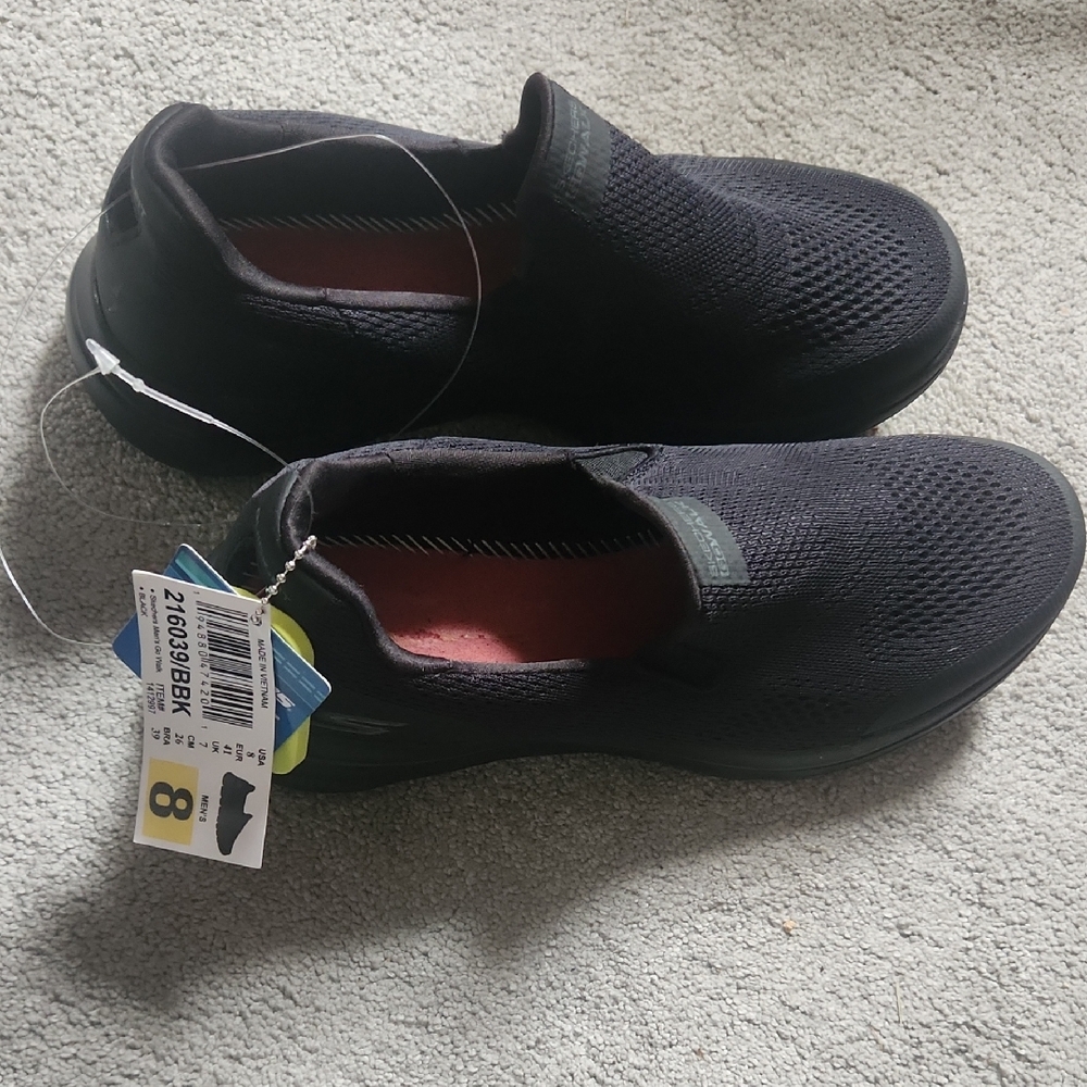 Skechers Black Knit Sneaker Slip-On Comfort Shoes
